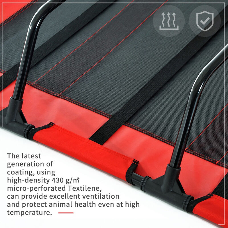 Metal Frame Elevated Folding Pet Bed Dog Cot Camping Sleeper Cooling Summer Pet Bed 48" x 46", Red