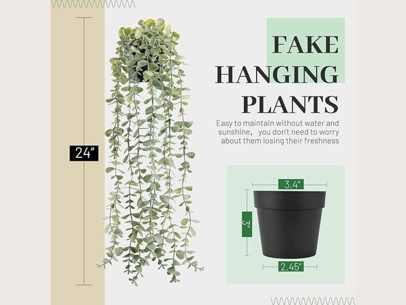 1 Piece Artificial Hanging Eucalyptus Flowers Home Decor Plants image number 2