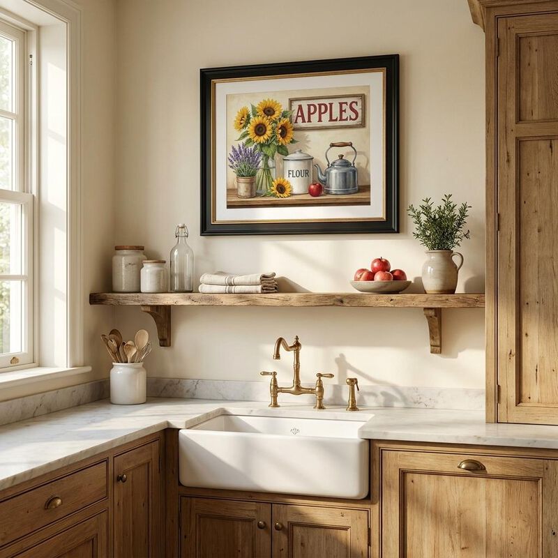 HomeRoots Antique Kitchen 5 Black Framed Print Kitchen Wall Art image number 1