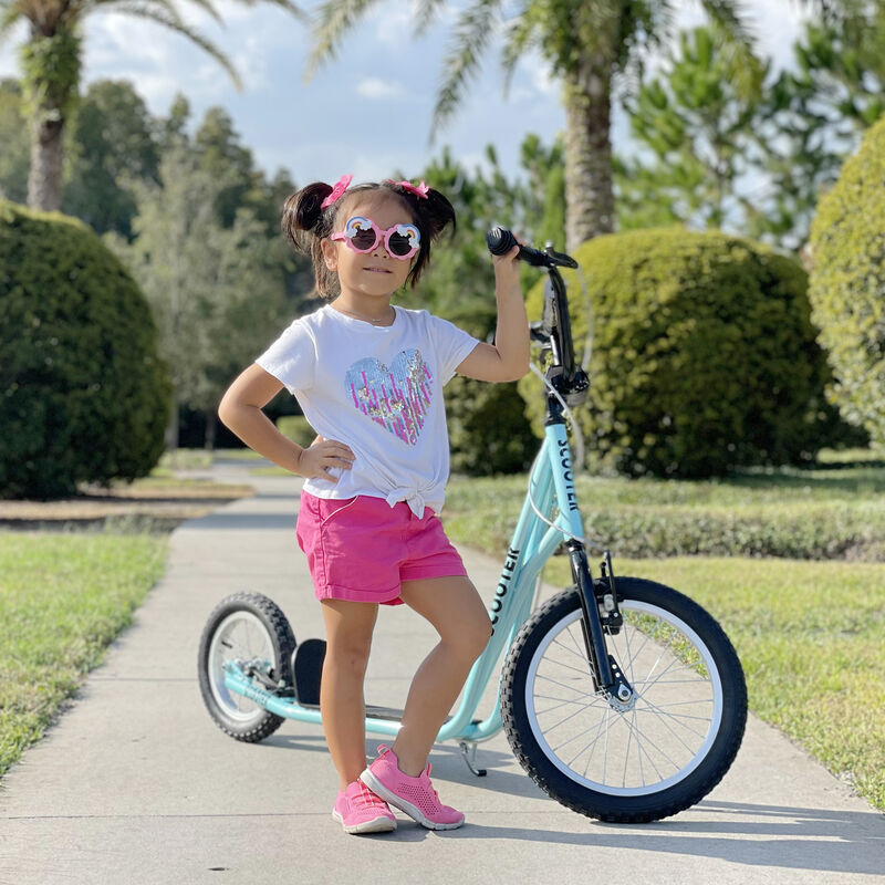 BreeBe Teens Youth Scooter Ride On Toy with Adjustable Handlebar, Dual Brakes, and Inflatable Wheels image number 7