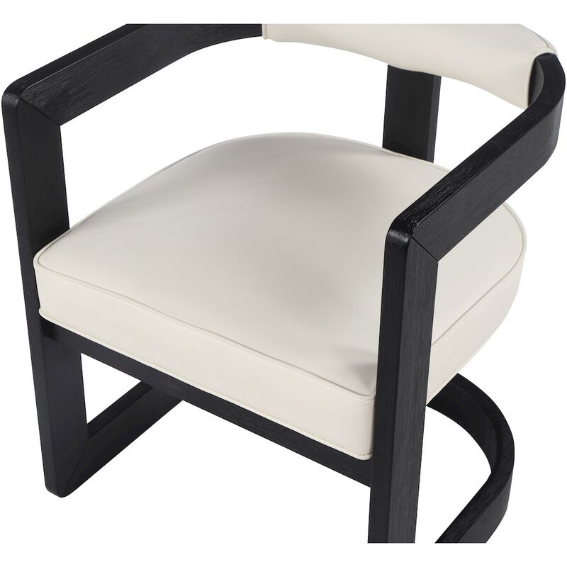 Meridian Furniture Manchester Cream Vegan Leather Dining Chair