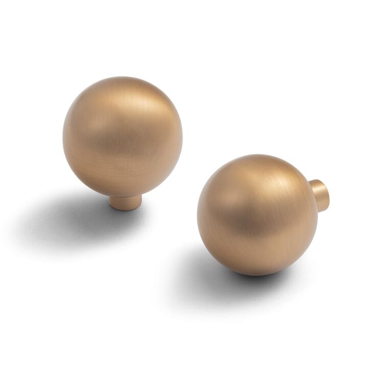 Goo-Ki Brushed Champagne Copper Cabinet Knobs with 1.2''Dia, Zinc Alloy Cabinet Pull for Dresser,Wardrobe,Cupboard- Large knob 6