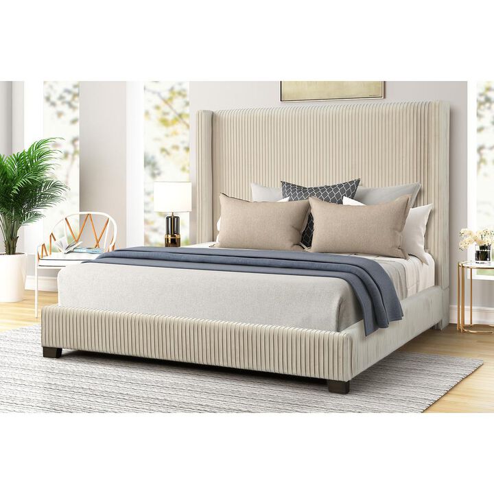 Bernards Luca Upholstered Queen Bed In A Box