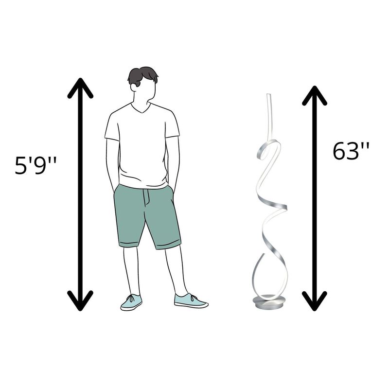 Amsterdam Floor Lamp Chrome Metal Dimmable Integrated LED