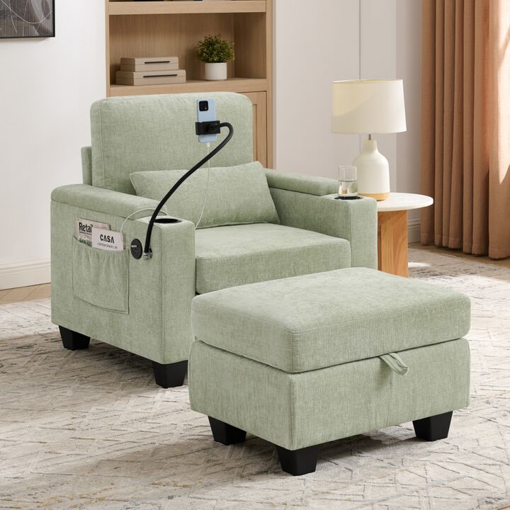 Kurtfo Chenille Accent Chair Set