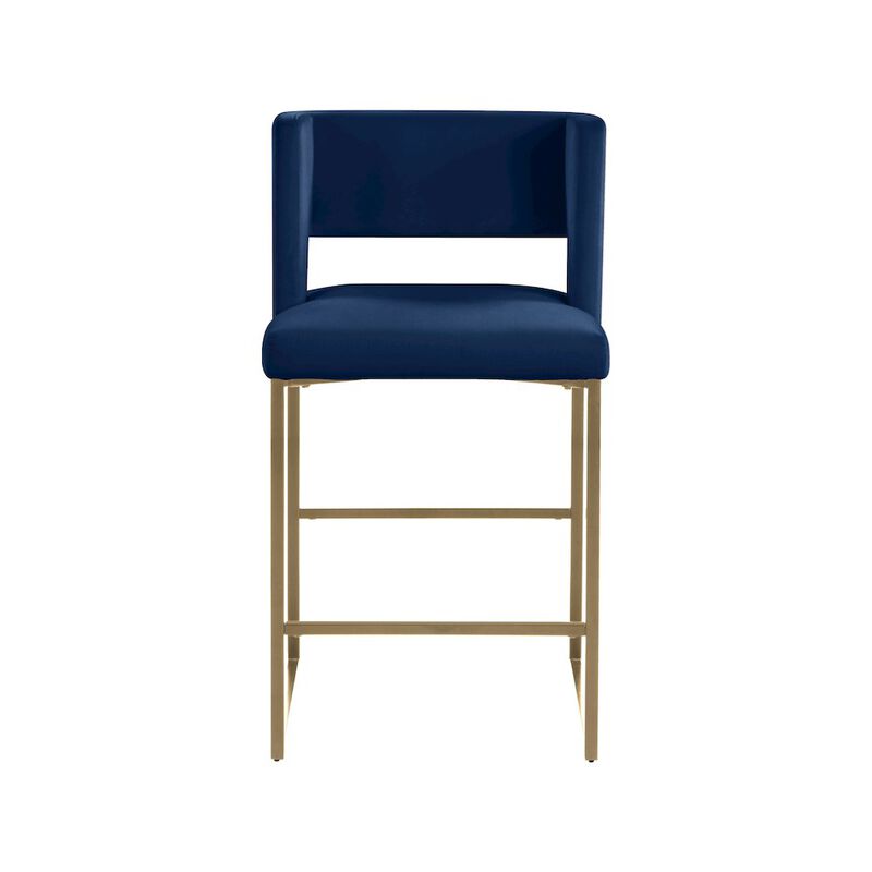 Meridian Furniture Caleb Velvet Counter Stool, Set of 2