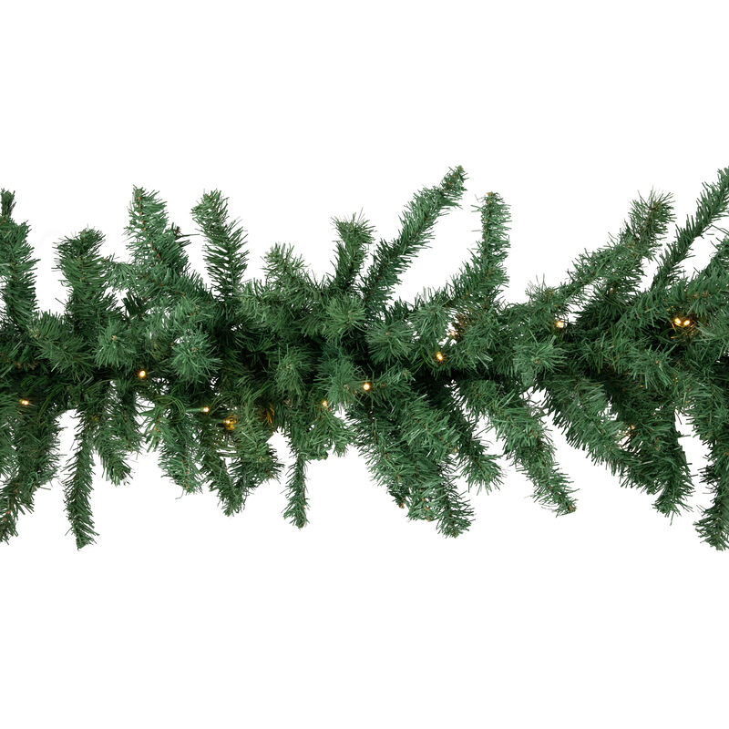 9' x 20" Pre-Lit Green Artificial Pine Christmas Garland  Warm White LED Lights image number 3