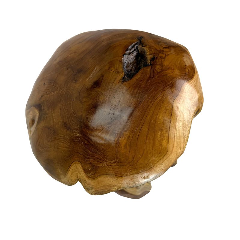 Teak Wood Mushroom Statue Hand Carved Natural Sculpture 165 In Decor image number 4