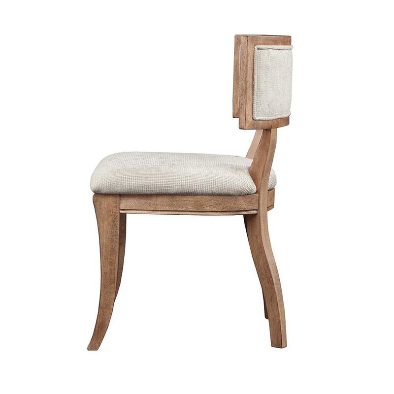 Starlight Canyon Home Set of 2 Beige Modern Dining Chairs with Rubberwood and Solid Wood Frame