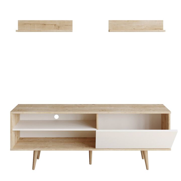 Decorotika Pi Tv Stand - Sapphire Oak & White