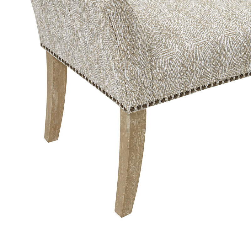 Gracie Mills Greta Solid Wood Accent Bench with Upholstered Seat and Back