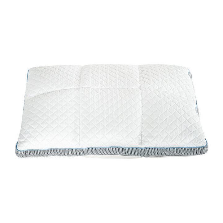 Beda 18 x 27 Queen Size Memory Foam Pillow, Fire Retardant Material, White-Benzara