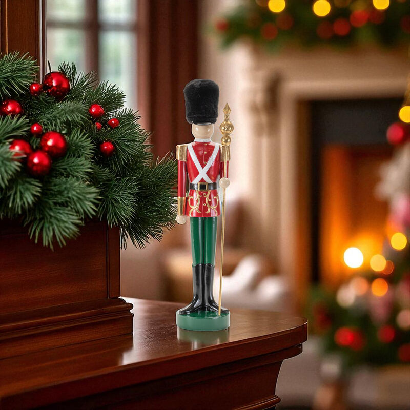 Holiday Nutcracker Figurine for Christmas Table, Console, or Entryway Decor