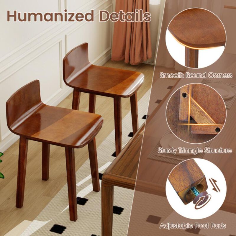 Hivvago Wood Dining Chair Set of 2 Farmhouse Kitchen Dining Room Chairs Mid-Century Modern Armless Side Chairs