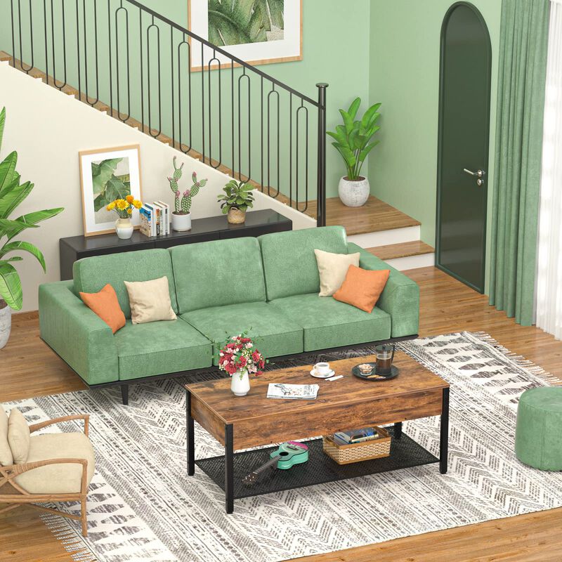 Homieasy Coffee Table, Lift Top Coffee Table with Storage Shelf and Hidden Compartment, Modern Lift Top Table for Living Room, W