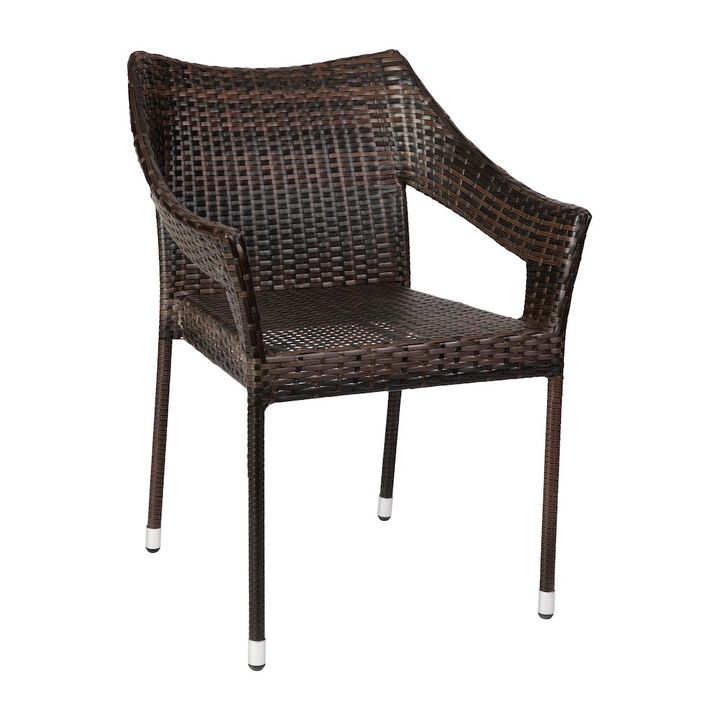 Flash Furniture Modern Stackable Patio Dining Chair with Arms