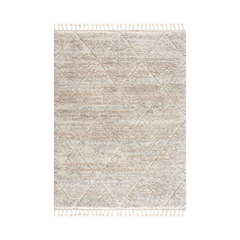 84x63 inch Talas Trellis Area Rug in Cream