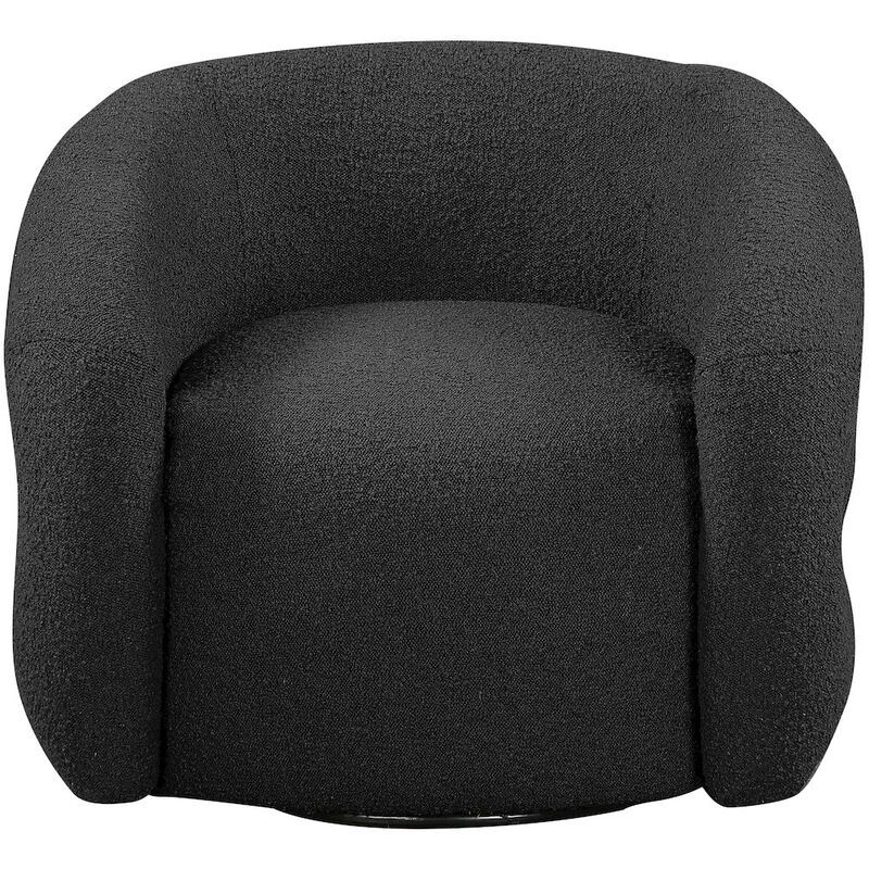 Meridian Furniture Roxbury Black Boucle Fabric Swivel Accent Chair