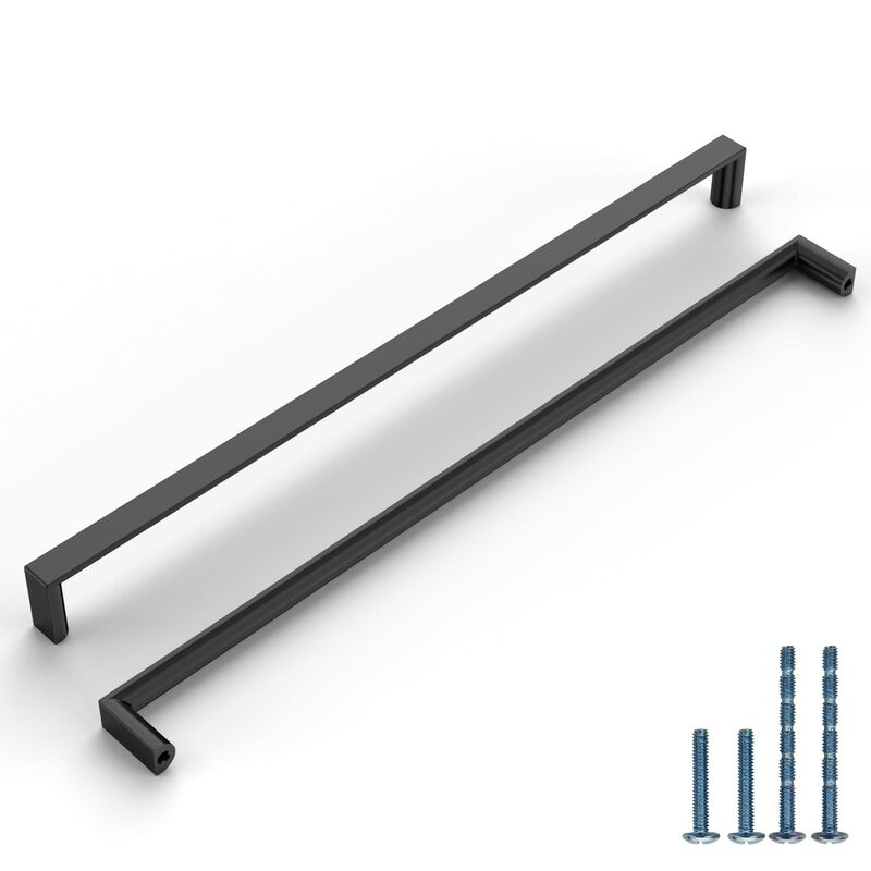 KNOKLOCK 6 Pack 12-3/5 Inch(320mm) Kitchen Cabinet Handles Matte Black Cabinet Pulls Kitchen Cabinet Hardware Drawer Pulls for D
