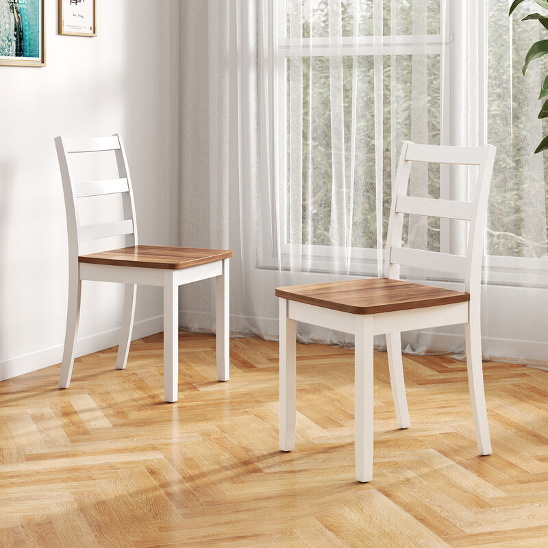 Wood Dining Chairs Set of 2 with Solid Rubberwood Legs image number 2