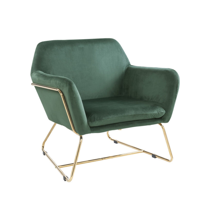 Streamdale Keira Velvet Accent Chair With Metal Base