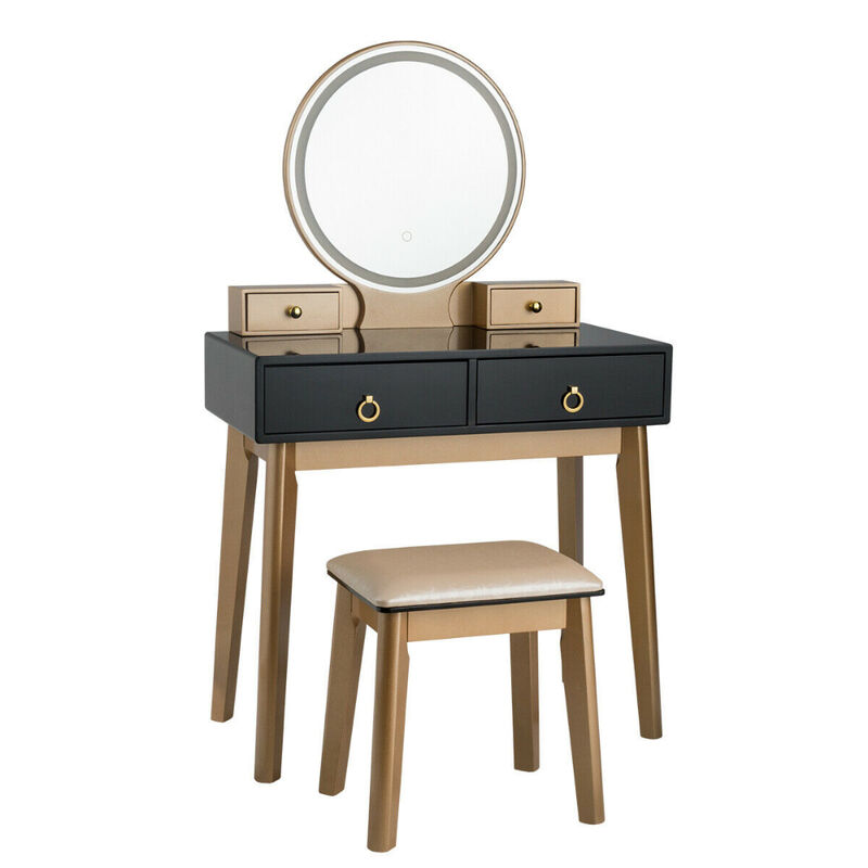 Makeup Vanity Table Set 3 Color Lighting Dressing Table