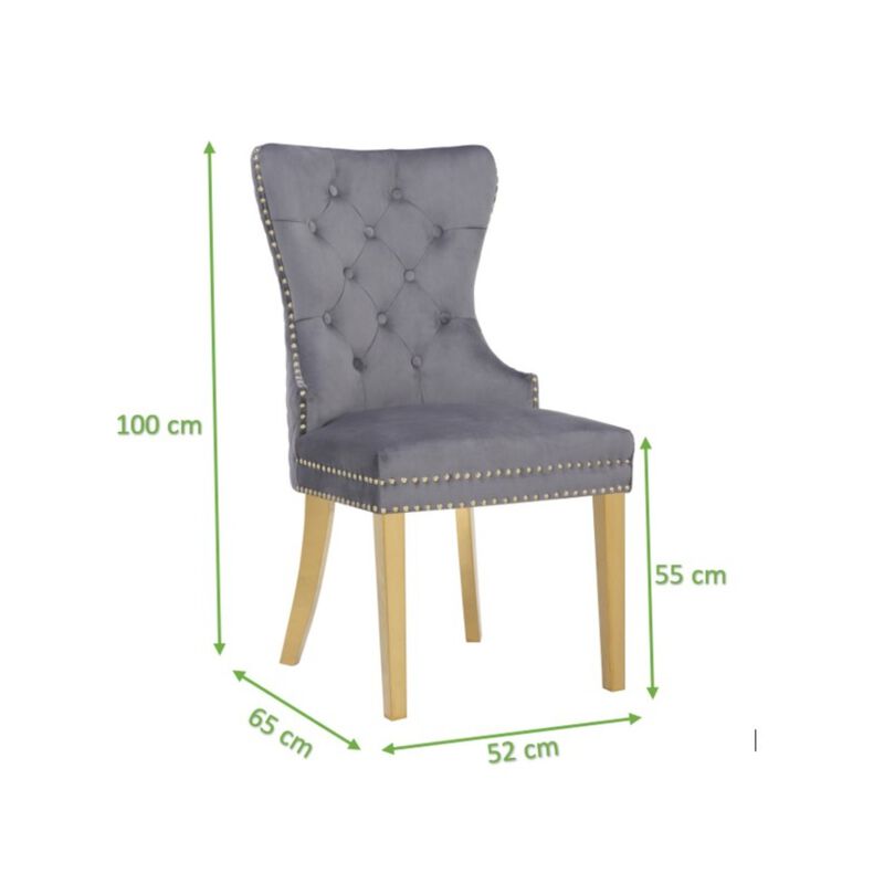 Simba 2 Piece Dining Chair Finish with Velvet Fabric
