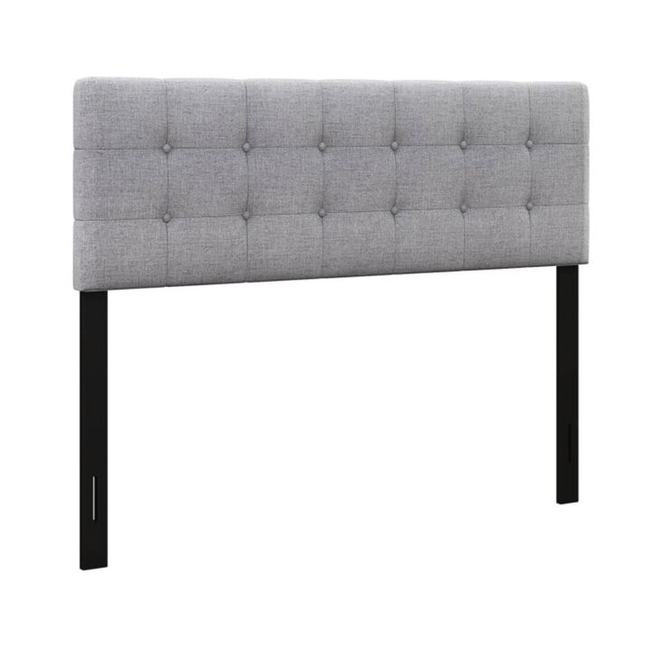 Hivvago Linen Upholstered Headboard with Solid Rubber Wood Legs
