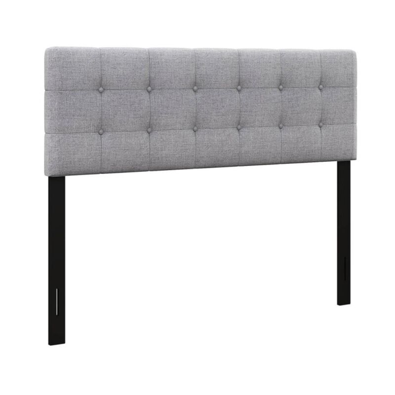 Hivvago Linen Upholstered Headboard with Solid Rubber Wood Legs