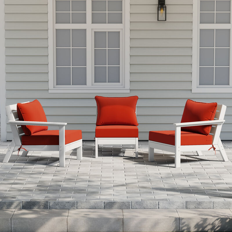 WestinTrends Outdoor Patio HDPE Sectional Sofa with Patio Cushions