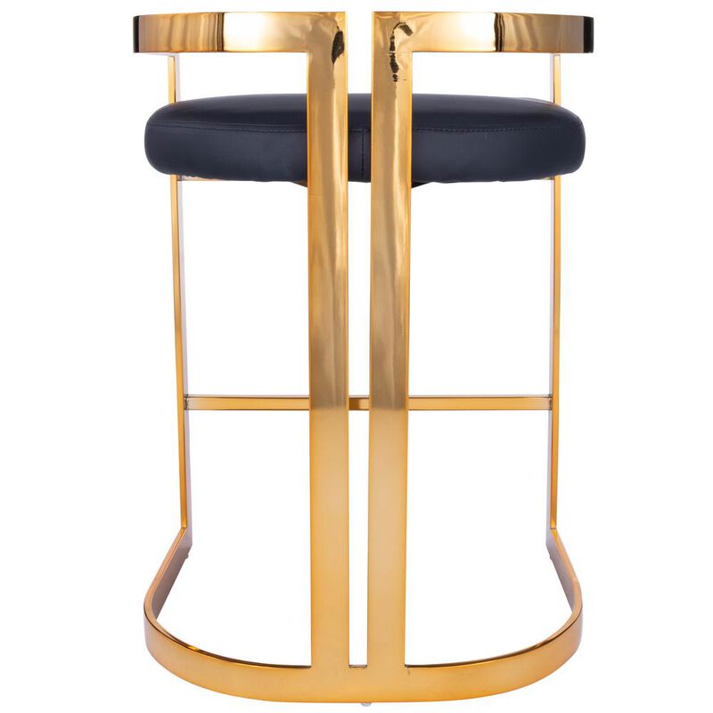Butler Specialty Clarence & Faux Leather 25 Counter Stool, Gold
