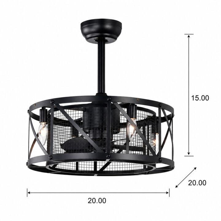 ELEMENT ACE 20 Inch Reversible Ceiling Fan with Remote, 3 Speeds, AC Motor, Timing, Quiet Operation for Bedroom Living Room Hallway