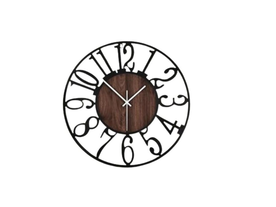 Vintage Wood Farmhouse Black Wall Clock 5 Inch Silent Non Ticking