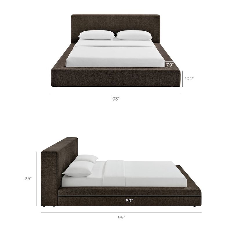 Luma Chenille Upholstered King Platform Bed Frame image number 2
