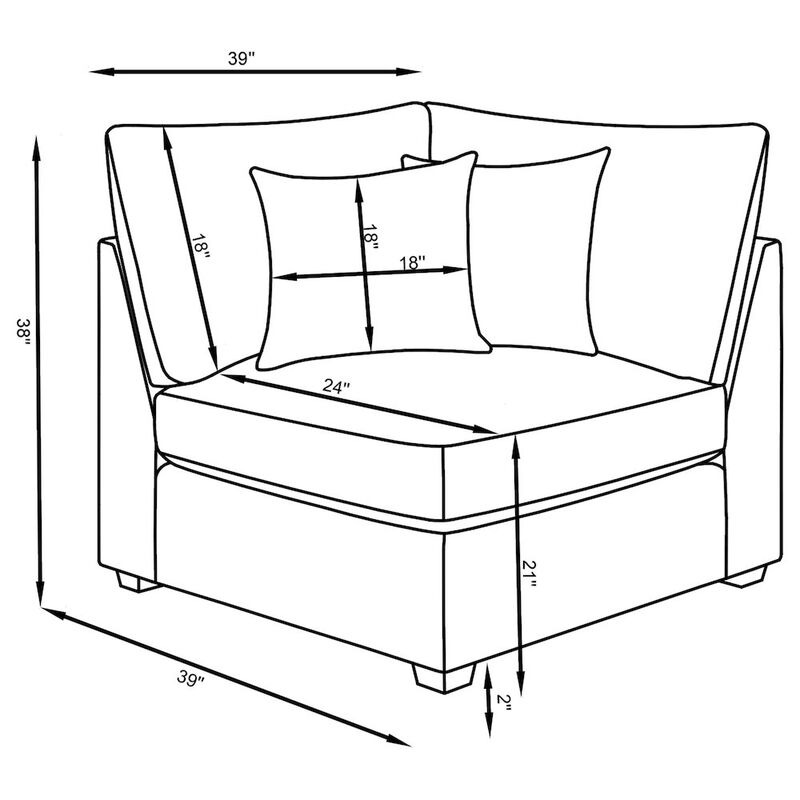 Coaster Co. of America Cambria 5-piece Upholstered Modular Sectional Sofa Grey image number 1