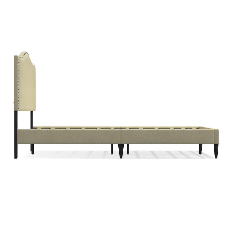 Rize Home Leighford Queen Platform Bed Beige image number 2