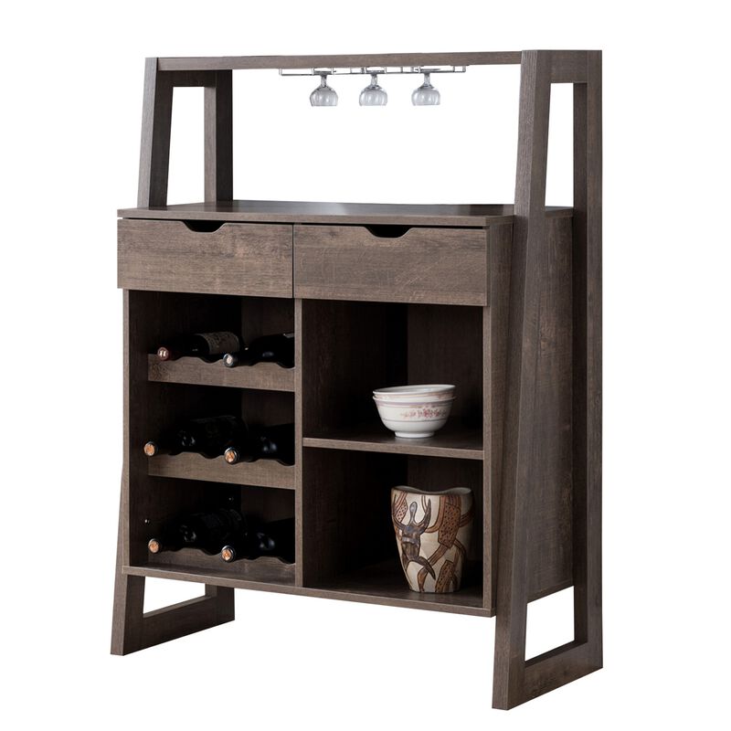 Stylish Wooden Wine Cabinet with Sled Legs image number 1