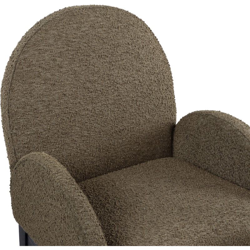 Meridian Furniture Waldorf Olive Boucle Fabric Dining Chair