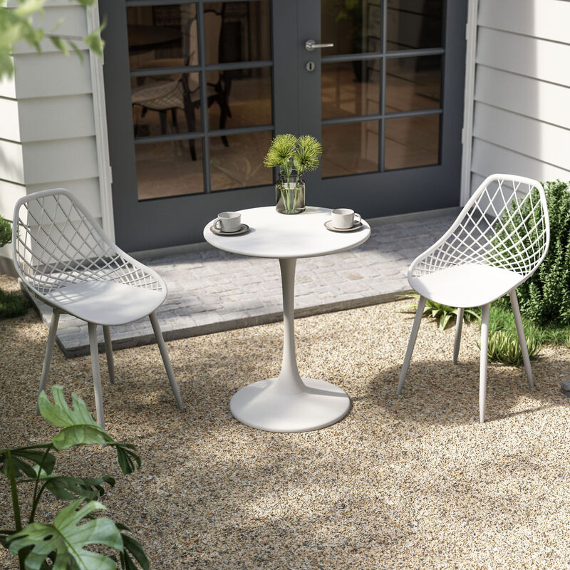 KURV&reg; OUTDOOR & INDOOR ROUND 24" STEEL BISTRO TABLE