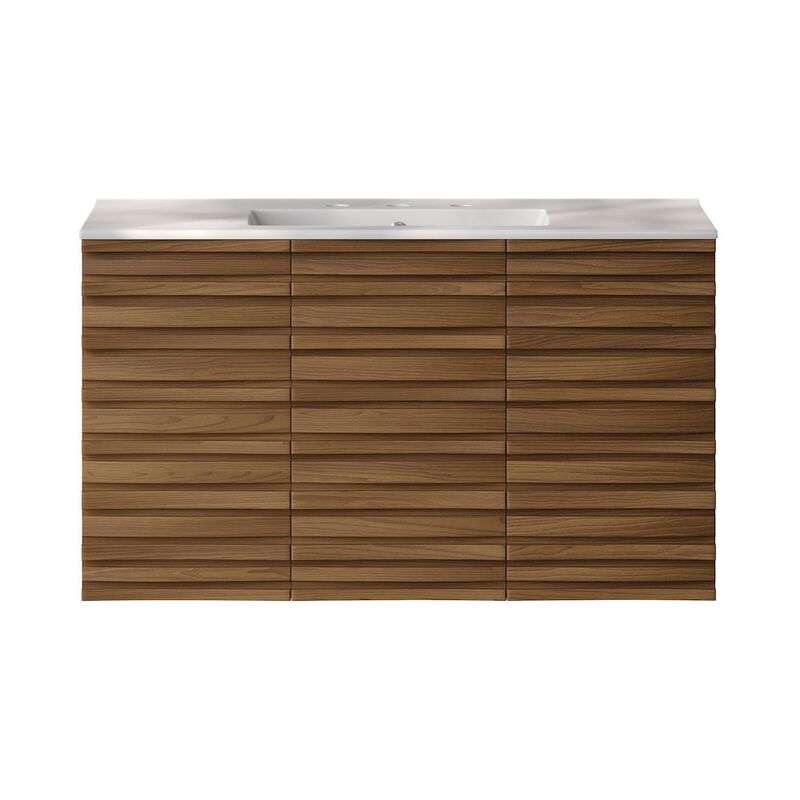 36" Wall-Mounted Bathroom Vanity with 3-Hole Widespread Sink Top image number 0