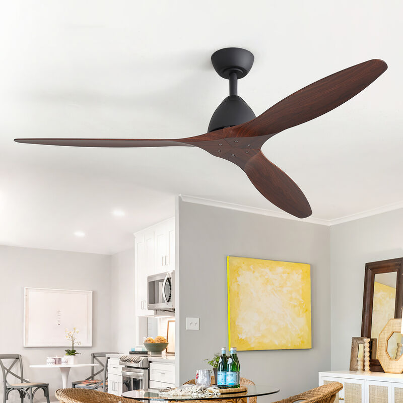 Breezary 56" Ceiling Fan No Light, 3 Blade, 6 Speed, Remote Control image number 7