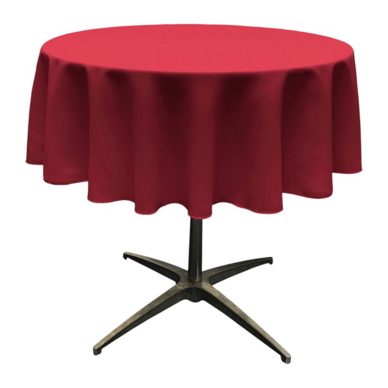 Polyester Poplin Round Tablecloth 51 Inch Dining Table Cover image number 0