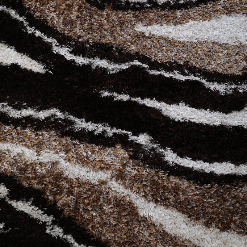 RUGSOTIC CARPETS HAND TUFTED SHAG POLYESTER ECO-FRIENDLY AREA RUGS  - Rectangle, Size, Abstract Modern Design, High Pile Thick Handmade Anti Skid Rugs for Living Room K00039 image number 3