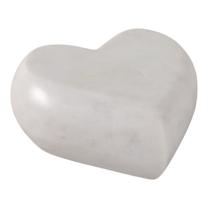 Marble, 5" Heart, White