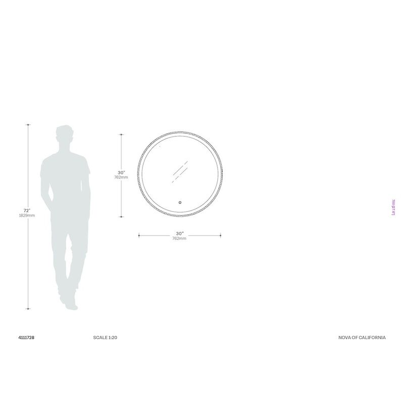 NOVA OF CALIFORNIA Super Star Round LED Mirror, 30 Round, Chrome