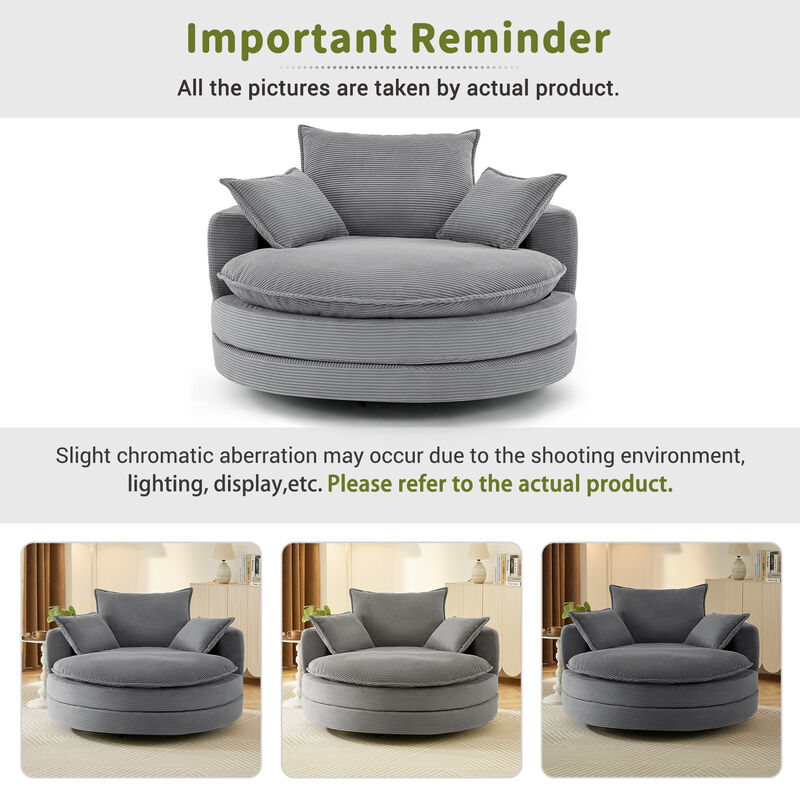 Vikber Accent Swivel Barrel Chair image number 3