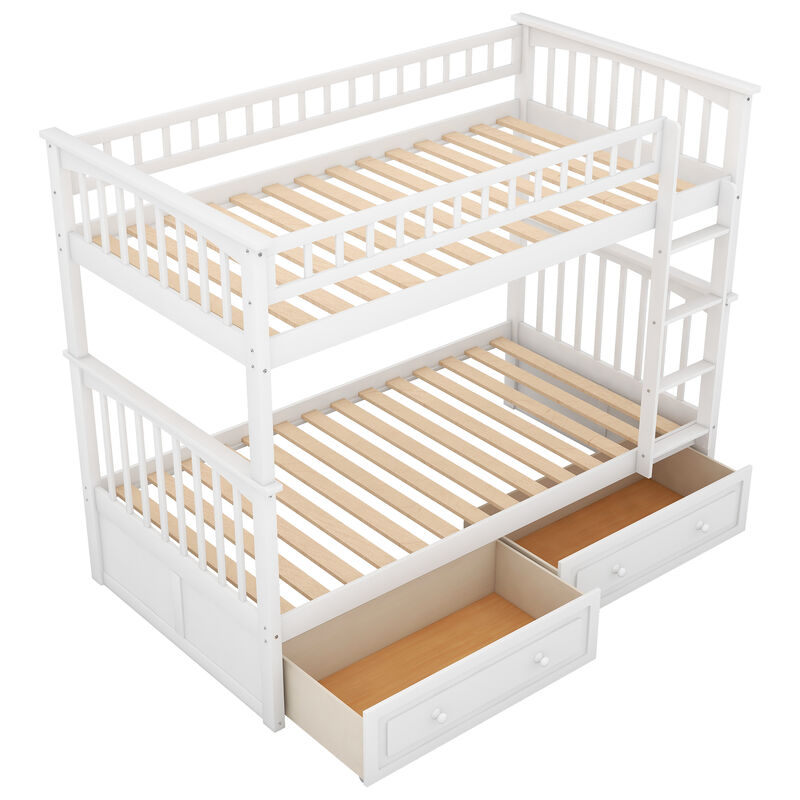 Merax Convertible Bunk Bed with 2 Drawers
