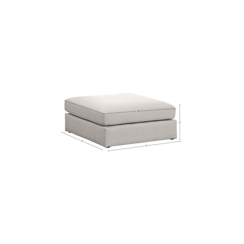 Meridian Furniture Beckham Beige Durable Linen Textured Fabric Ottoman