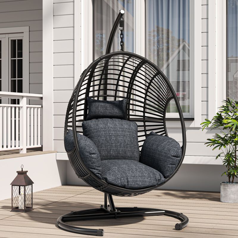 Hivvago 42 Inch Lounge Swing Chair with Protective Cover image number 4