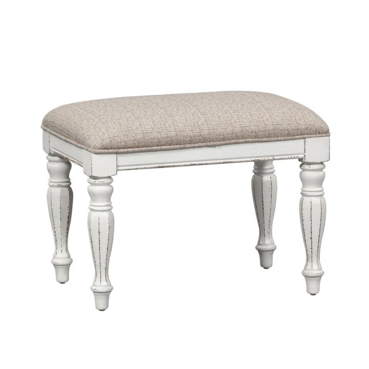 Liberty Furniture Magnolia Manor Accent Bench in Antique White